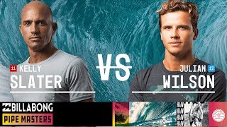 Kelly Slater vs Julian Wilson  Semifinals Heat 2  Billabong Pipe Masters 2018 [upl. by Aynnat]