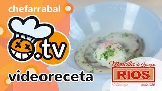 Crema de patata morcilla de Burgos y huevo a baja temperatura  Recetas de Antonio Arrabal [upl. by Shelman68]