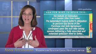 Only One Spouse on Title Try a Quitclaim Deed Addendum [upl. by Shafer396]