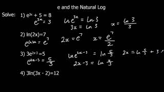 The Exponential Function e and The Natural Log ln [upl. by Lebbie679]