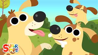 Five Spotted Dogs  Kids Counting Song  Super Simple Songs [upl. by Jackie]