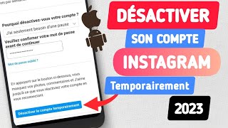 Comment Desactiver Un Compte Instagram 2023  FACILE [upl. by Siryt]