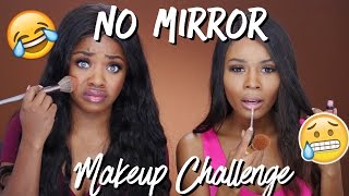 NO MIRROR Makeup Challenge w Zuri Hall [upl. by Akihsal125]