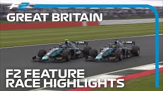 Formula 2 Round 7 Feature Race Highlights  2019 British Grand Prix [upl. by Malachy]