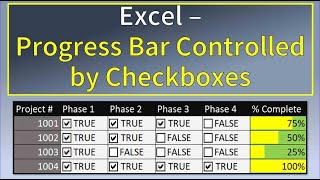 Excel Progress Bar Controlled by Checkboxes [upl. by Roxanne355]