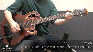 Red Guitars  Ovation  Celebrity Elite Exotic Mid DepthReverse Red Burst [upl. by Ozmo]