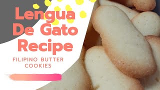 Lengua De Gato recipe  Filipino butter cookies  by always jing [upl. by Ellerey]