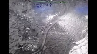 Ukraine uses Turkishmade Bayraktar TB2 drone to destroy Mi8 helicopter and troops of Russia army [upl. by Doone197]