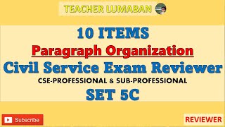 Civil Service Exam Set 5C Paragraph Organization [upl. by Ansilma]