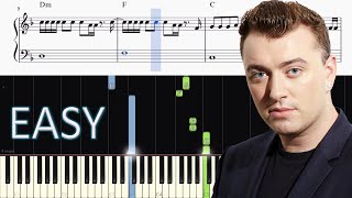 Sam Smith  Too Good At Goodbyes  EASY Piano Tutorial  SHEETS [upl. by Lafleur544]