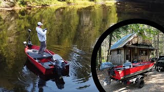 Up North Cabin With My Mini Bass Boat  MULTI SPECIES FISHING [upl. by Judsen]