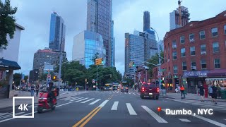 Driving in New York City Dumbo To Manhattan through Brooklyn Bridge  NYC Ambient Evening drive 4K [upl. by Eahsal]