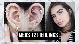 TUDO SOBRE OS MEUS PIERCINGS [upl. by Aihsoek424]