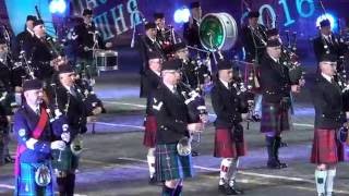 Scotland performs at Spasskaya Tower 2016 Military tattoo 932016 [upl. by Atnwahs]