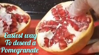 Easiest way to deseed a pomegranate in secondsASMR [upl. by Yeneffit]