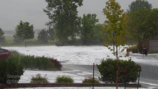 Johnstown CO Extreme hail and flash flooding  6242018 [upl. by Lleral]