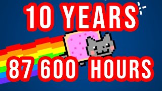 10 YEARS 87600 hours of Nyan Cat but each quotNyanquot speeds up the video [upl. by Erdrich835]