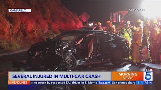 Wrongway driver causes multicar crash on 101 Freeway in Camarillo injures several [upl. by Vi756]