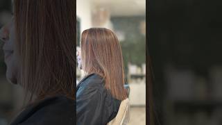 Highlights on relaxed hair hairtutorial relaxedhair copperhair highlights [upl. by Ardyaf]