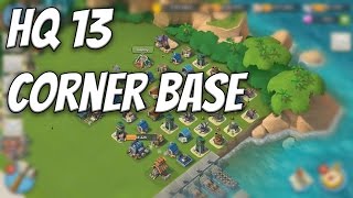 Boom Beach HQ 13 Corner Base Layout Speed Build [upl. by Frederick]