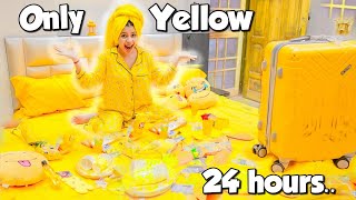 Using only YELLOW things for 24 Hours Challenge💛 [upl. by Ille439]