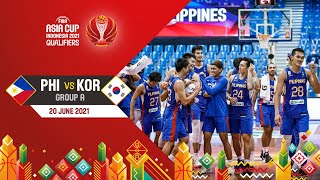 Philippines v Korea  Full Game  Asia Cup 2021 Qualifiers [upl. by Nnovahs]