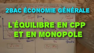 2BAC Économie générale  léquilibre en CPP et au monopole [upl. by Noell]