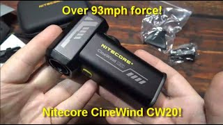 Nitecore CineWind CW20 Handheld Photography Fan Kit Review 150klh93mph of wind blowing power [upl. by Ibob]