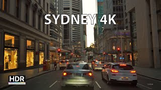 Driving Sydney 4K HDR  Downtown Sunrise  Australia [upl. by Irpac]