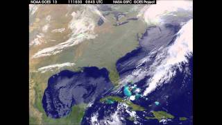 Satellite amp Radar Loop of Northeast Snowstorm 102911 [upl. by Vassaux]