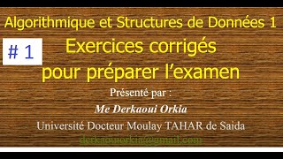 13 Exercices Corrigés pour Préparer lexamen de Algorithmique et Structures de Données [upl. by Armmat460]