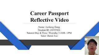 career passport reflective video DONG JUNLIANG [upl. by Risa885]