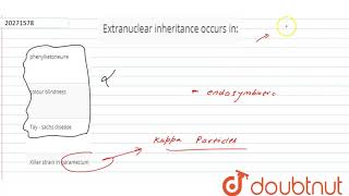 Extranuclear inheritance occours in [upl. by Ynnattirb]