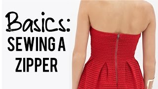 Basics How to sew a Zipper in the back of a dress [upl. by Nasas]