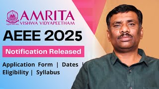 AEEE2025 Amrita Notification వచ్చేసింది తప్పనిసరిగా Apply చేయవలసిన ENTRANCE Exam  SBR TALKS [upl. by Enidlarej]