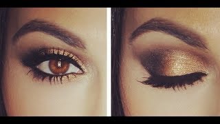 Gold Smokey Eye Tutorial  Eye Makeup Tutorial  Teni Panosian [upl. by Latsyrhc]