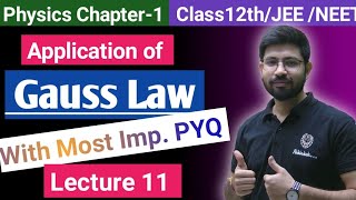 Class12th Physics chapter1  Application of Gauss law  E due to line charge Sphere Lecture11 [upl. by Meekah488]