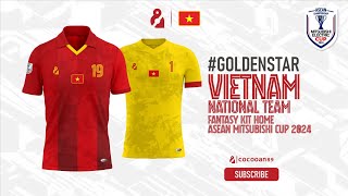 Vietnam jersey home ASEAN Mitsubishi Cup 2024  fantasy football kits mockup [upl. by Philbert]