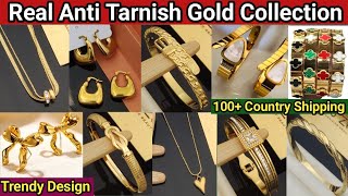 Exclusive Celebrity Anti Tarnish Gold Designer Jewellery Collection 2024  Trendy Western Jewellery [upl. by Nahgrom411]