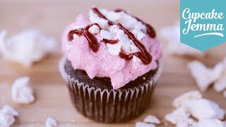 Chocolate Raspberry amp Meringue Cupcake Recipe  Cupcake Jemma [upl. by Crenshaw]