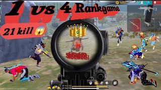 No Cut No edit No Gunskin 21 kill💪 mobile Rank game play video freefire totalgaming [upl. by Enaile431]