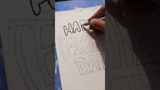 Lettering Art art teachersday drawing cardforteacher teacherdaycard teacherdaygift [upl. by Shanleigh]