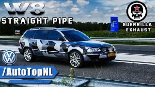 VW Passat W8 INSANELY LOUD Guerrilla Exhaust SOUND by AutoTopNL [upl. by Adnohral]