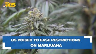 US poised to ease restrictions on marijuana in historic shift but itll remain controlled substance [upl. by Airdnaz]