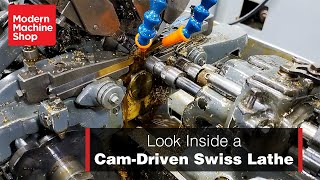 A Look Inside a CamDriven Swiss Lathe [upl. by Ailahk]