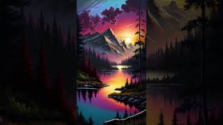 Sunset Bob Ross Style Oil Paintings Relax And Unwind [upl. by Yeltnerb219]