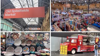 Old Spitalfields Market  East London  Shopping  Food  Walking Tour [upl. by Rexfourd]