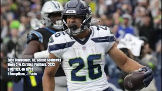 Zach Charbonnet Week 3 Every Run Catch and Target Seattle Seahawks vs Carolina Panthers NFL 2023 [upl. by Borchert]