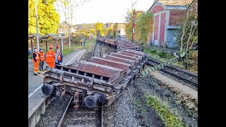 Entgleisung zweier Güterwaggons am Bahnhof Ferndorf 23 Oktober 2024 [upl. by Anaela]