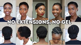 5 SIMPLE ELEGANT NATURAL HAIRSTYLES FOR BLACK WOMEN NATURAL HAIR 4C 2024 [upl. by Burra]